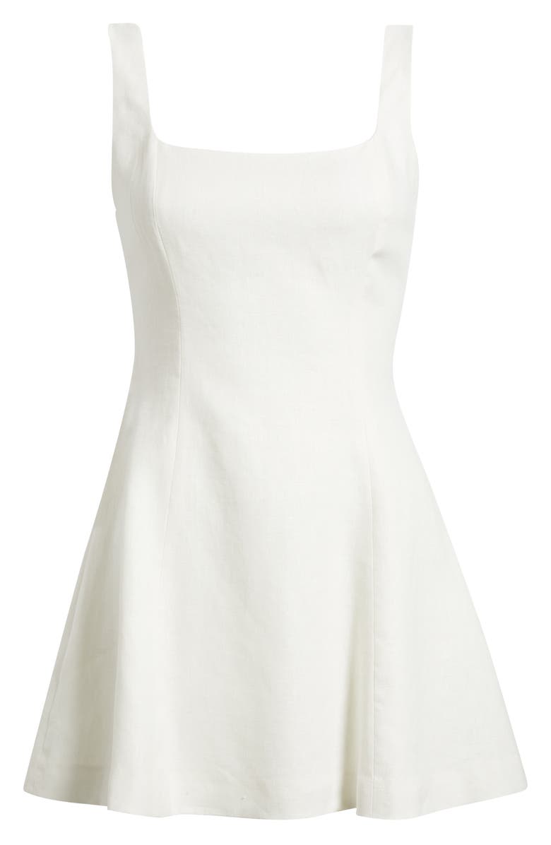 Faithfull the Brand Felice Fit & Flare Linen Minidress, Alternate, color, White