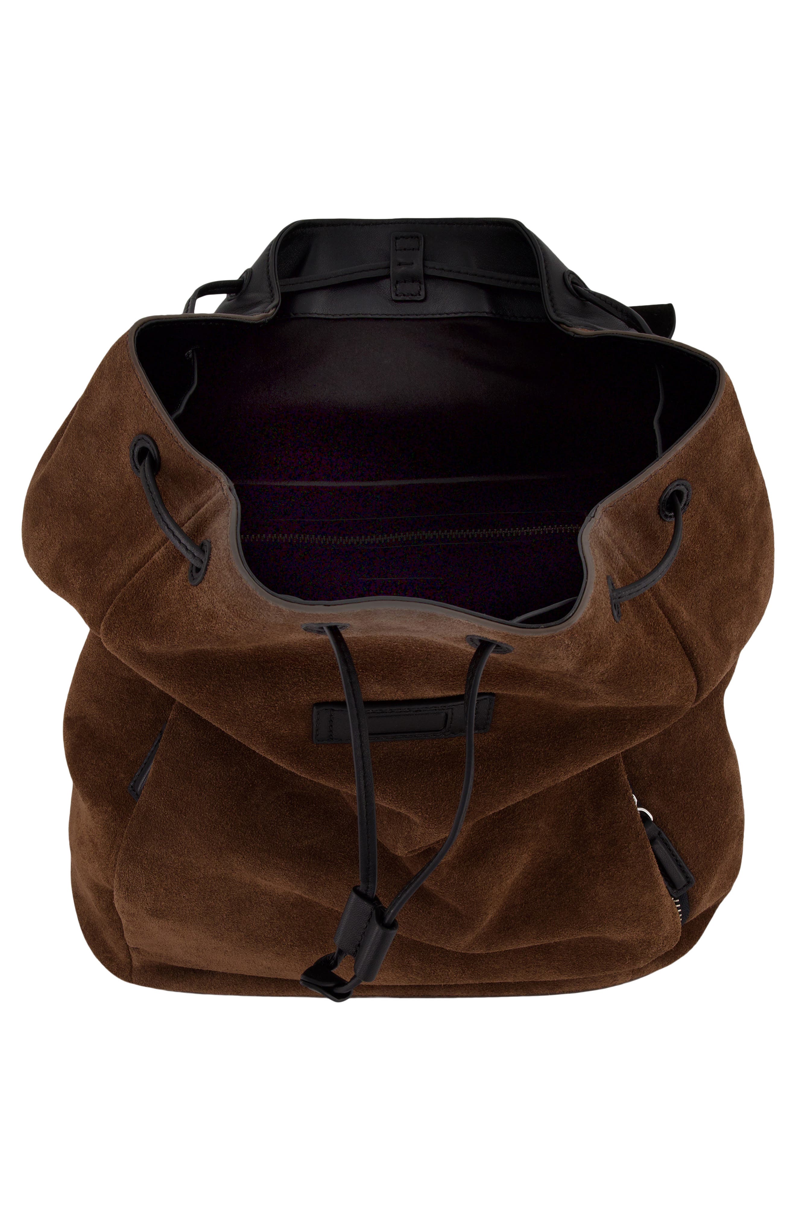 Vince Drayton Suede Flap Backpack, Alternate, color, Chocolate