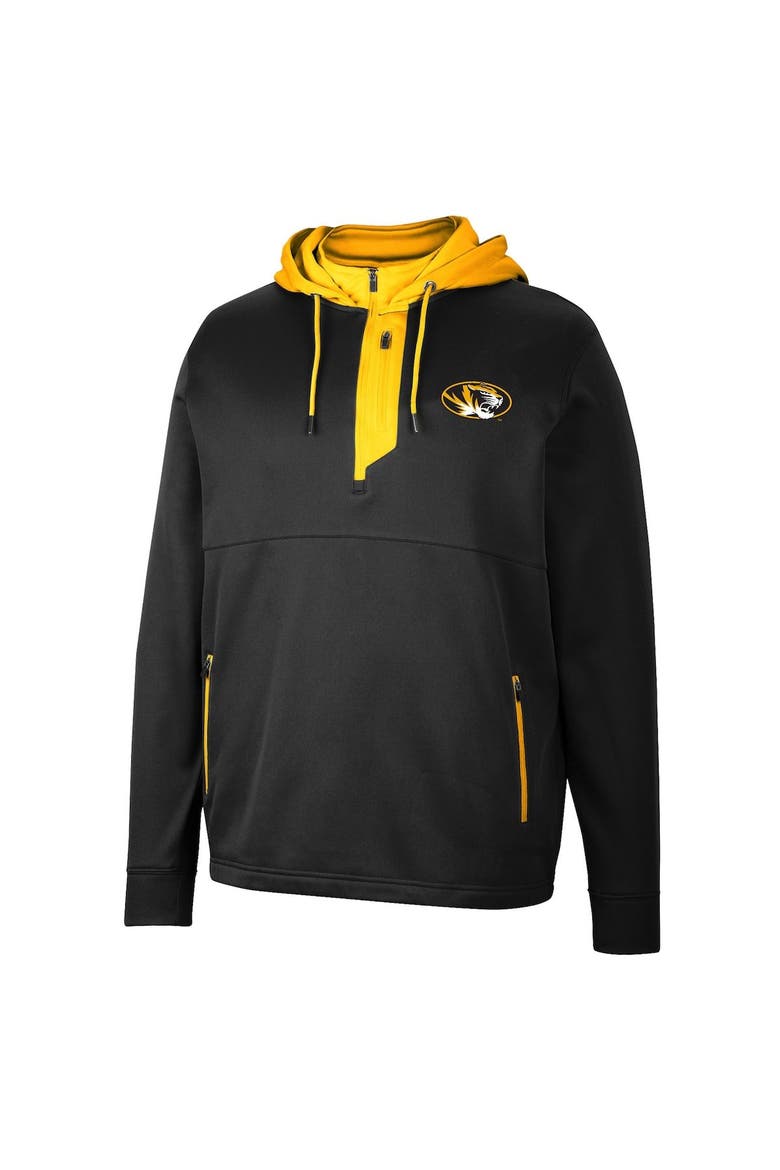 Men's Colosseum Black Missouri Tigers Luge 3.0 Quarter-Zip Hoodie, Alternate, color, Black