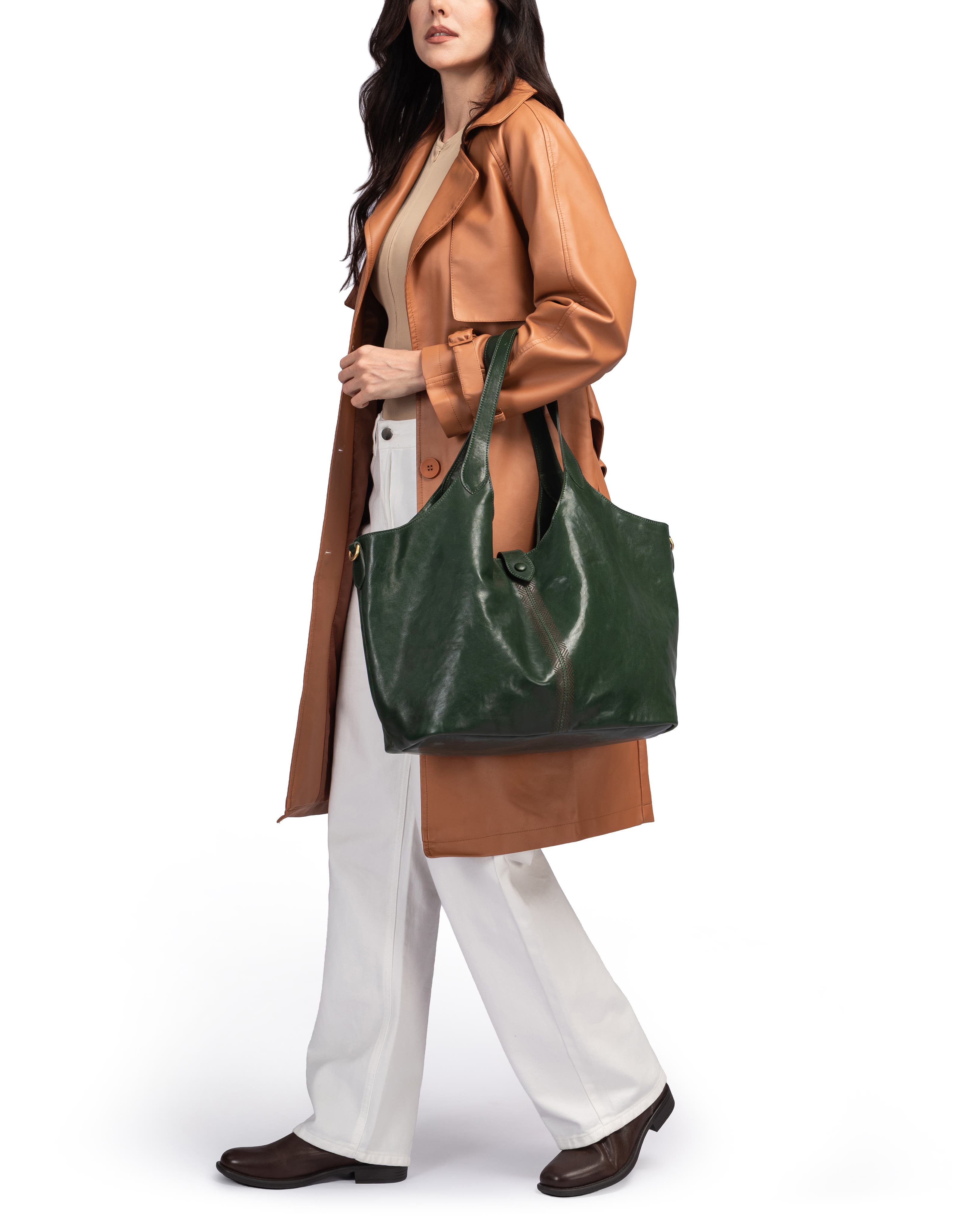 Marigold Genuine Leather Spacious Refined Carryall Tote, Alternate, color, Kale