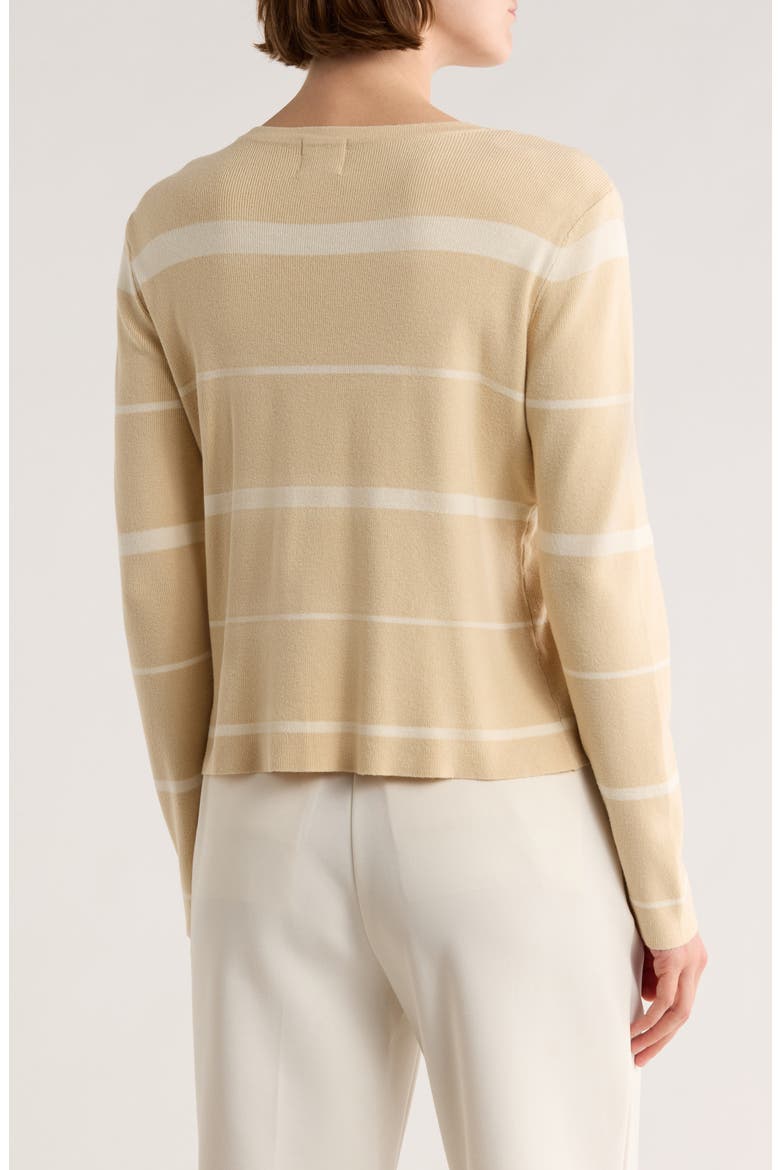 Variegated Stripe Crop Cardigan, Alternate, color, SAND/ IVORY STRIPE
