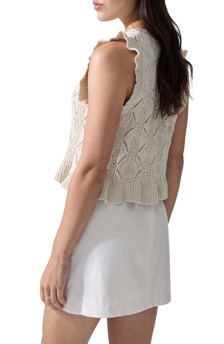 DELUC Genoa Open Stitch Sweater Vest, Alternate, color, Chalk