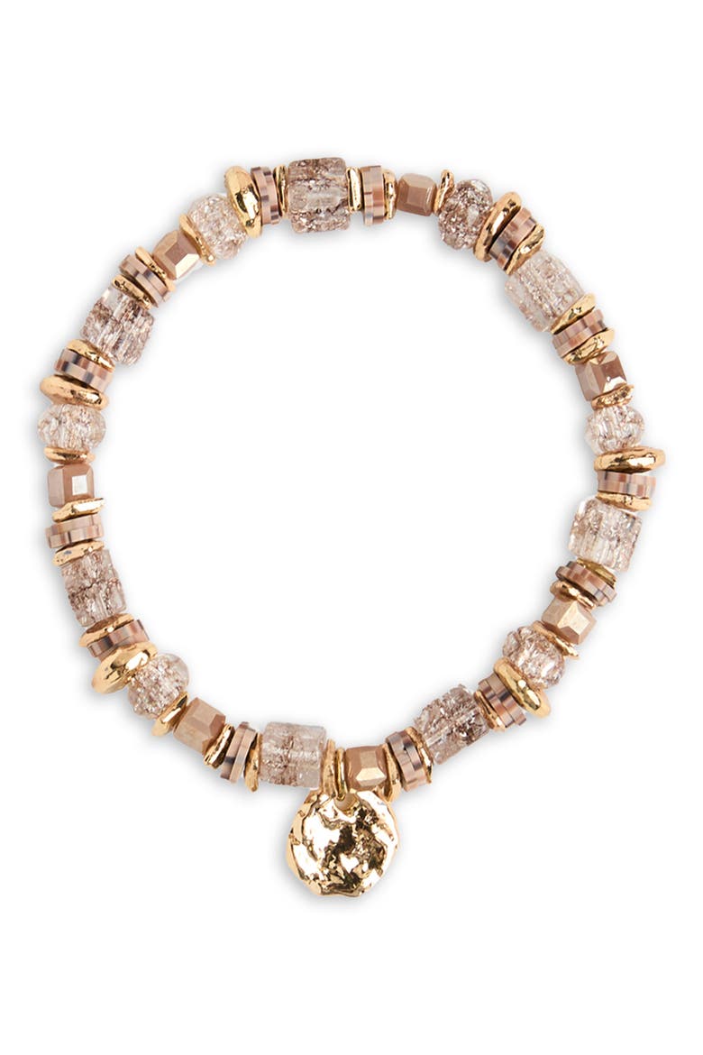 Beaded Stretch Bracelet, Main, color, PINK