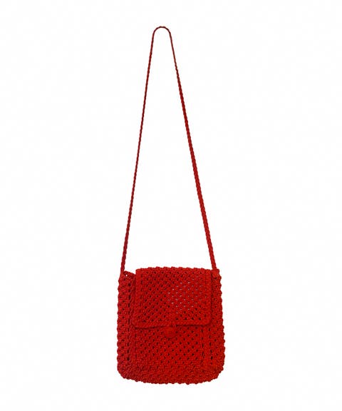 macrame crossbody w flap