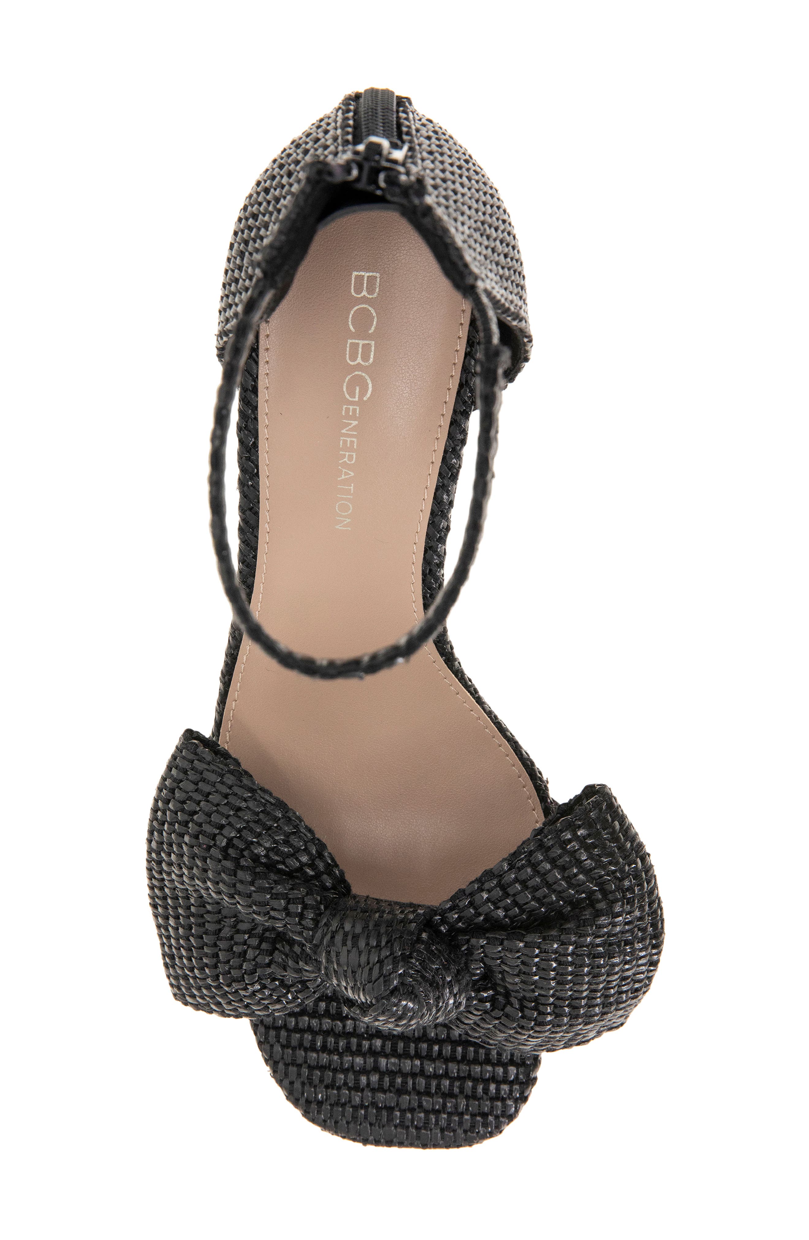 Dappel Ankle Strap Sandal, Alternate, color, BLACK RAFFIA