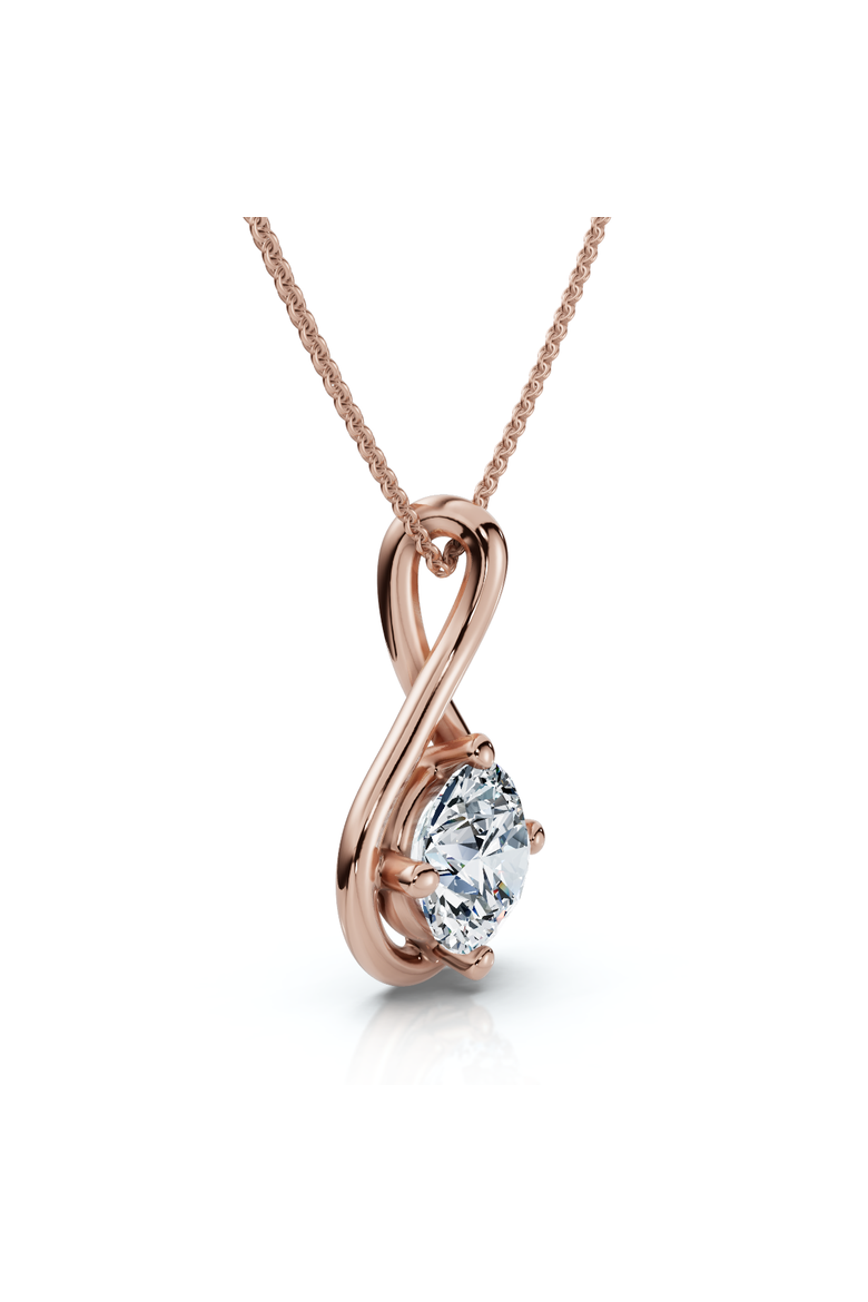 1Ct Diamond Infinity Pendant 14k Gold Necklace 18" Lab Grown EF/VS, Main, color, Rose Gold