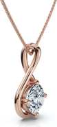 Bliss Diamond 1Ct Diamond Infinity Pendant 14k Gold Necklace 18" Lab Grown EF/VS
