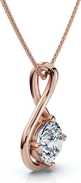 Bliss Diamond 1Ct Diamond Infinity Pendant 14k Gold Necklace 18" Lab Grown EF/VS