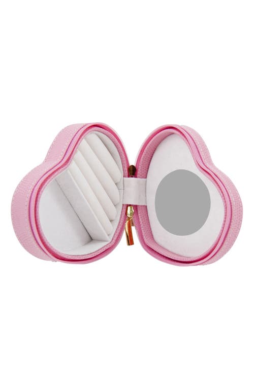 Bey-berk Heart Shaped Leather Jewelry Case In Pink