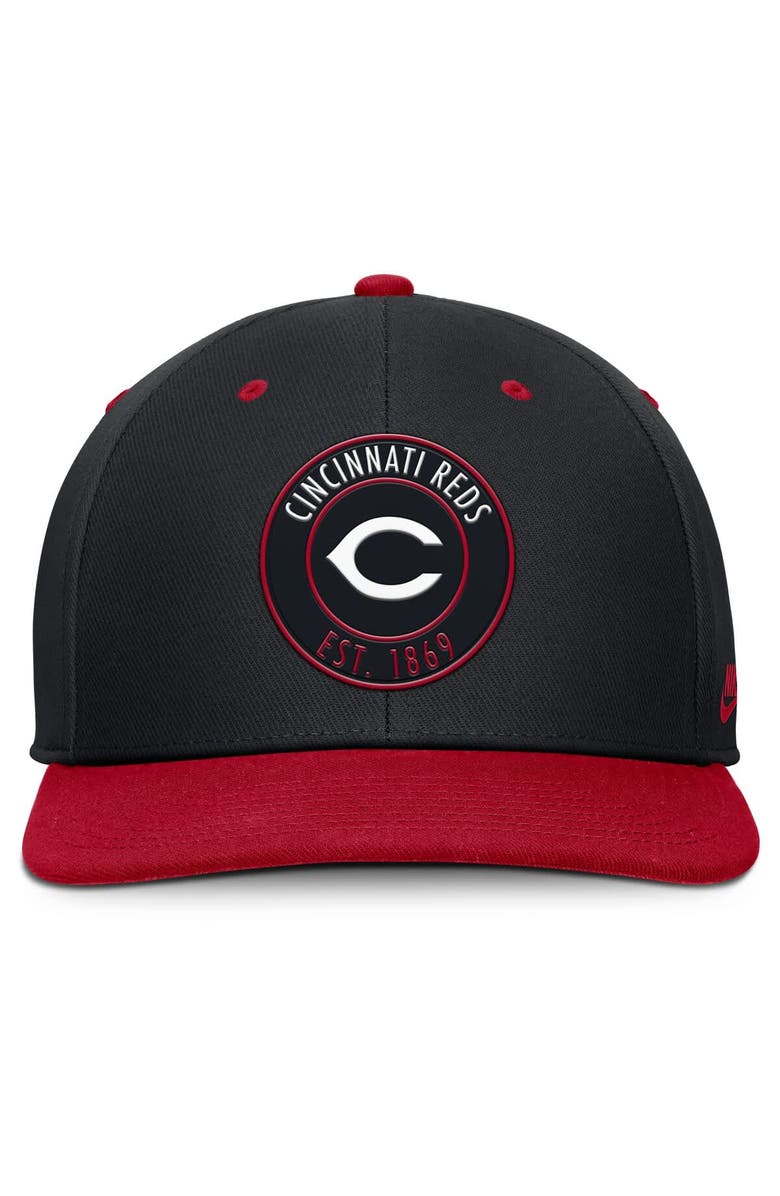 Nike Men's Nike Black/Red Cincinnati Reds Cooperstown Collection Pro Dri-FIT Snapback Hat, Alternate, color, Black