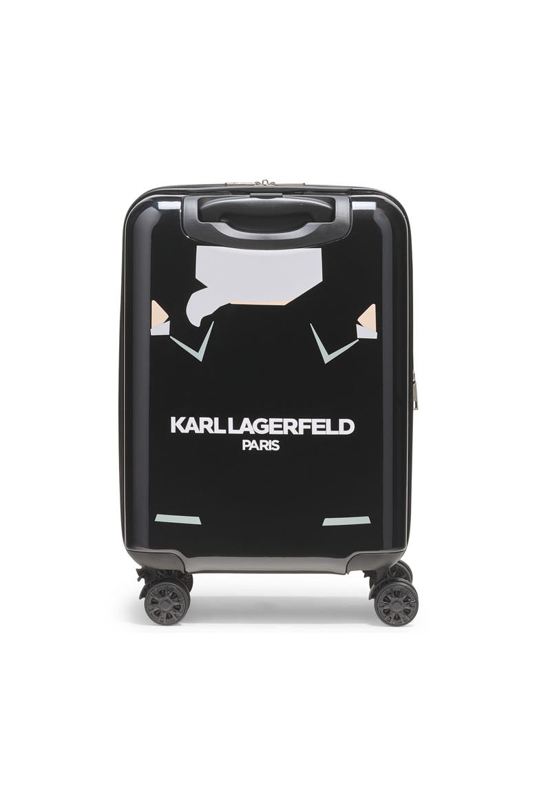 Karl In A Box 21" Carry On Upright Suitcase, Alternate, color, Black
