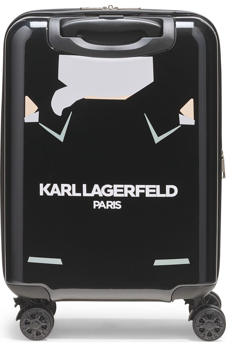 KARL LAGERFELD Karl In A Box 21" Carry On Upright Suitcase, Alternate, color, Black