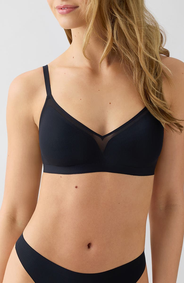 b.tempt'd by Wacoal b.wow'd Modern Wirefree Bra, Main, color, Night