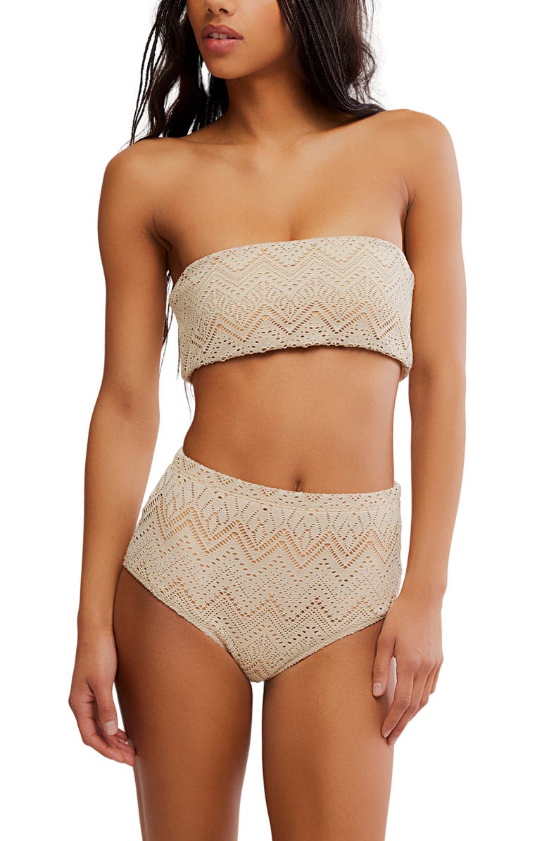 Free People Billie High Waist Bikini Bottoms, Alternate, color, Sand