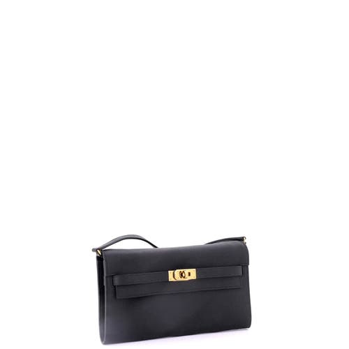 Pre-owned Hermes  Hermes Kelly To Go Wallet Epsom In Black