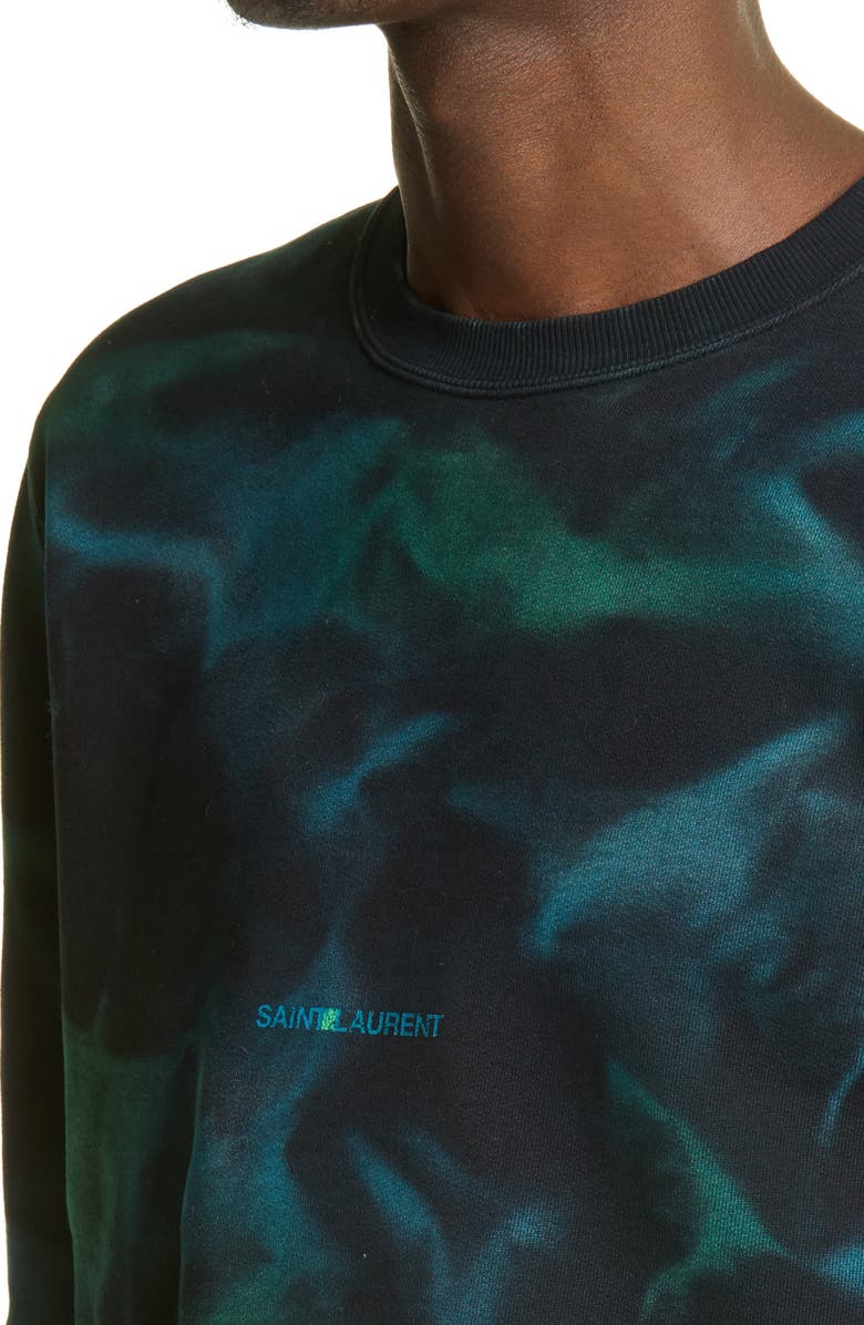 Saint Laurent Men's Tie Dye Logo Sweatshirt, Alternate, color,