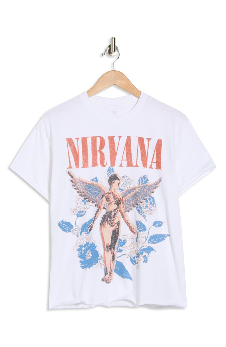 Merch Traffic Nirvana Graphic T-Shirt, Alternate, color, Solid White