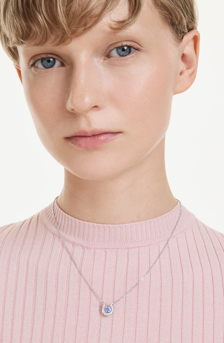 Swarovski Symbolica Pendant Necklace, Alternate, color, Blue/ Silver