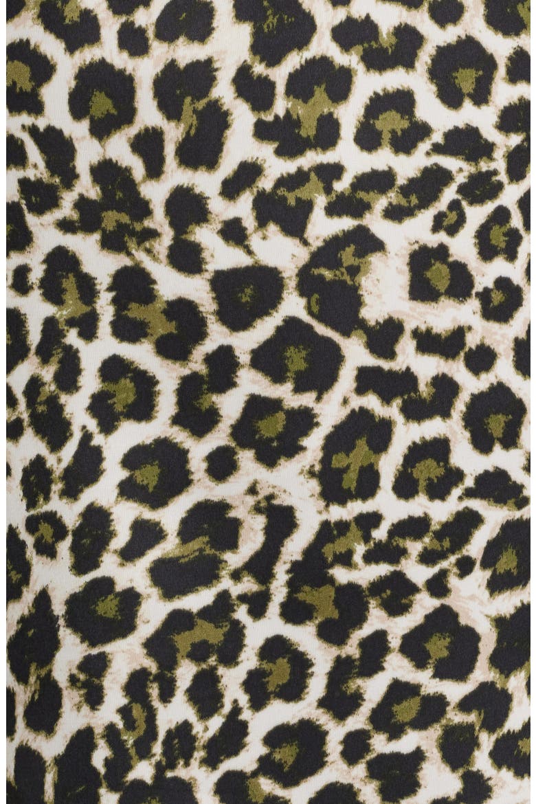 Leopard Print Short Sleeve Top, Alternate, color, BAY LEAF MULTI