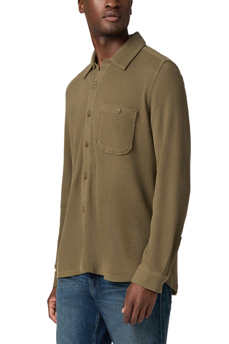 Hollander Waffle Knit Shirt, Alternate, color, NIGHT OLIVE