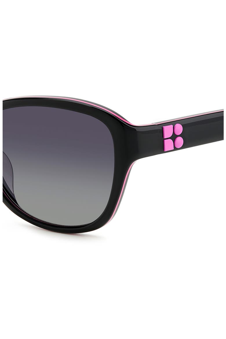gold 56mm gradient rectangular sunglasses, Alternate, color, BLACK