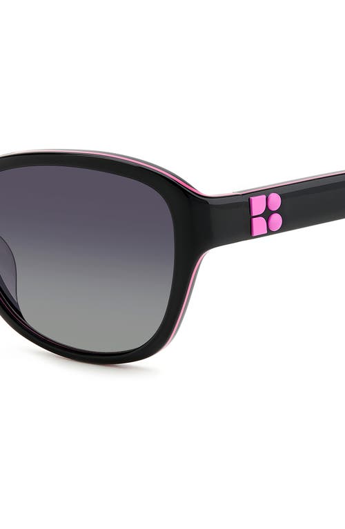 Kate Spade New York Gold 56mm Gradient Rectangular Sunglasses In Black