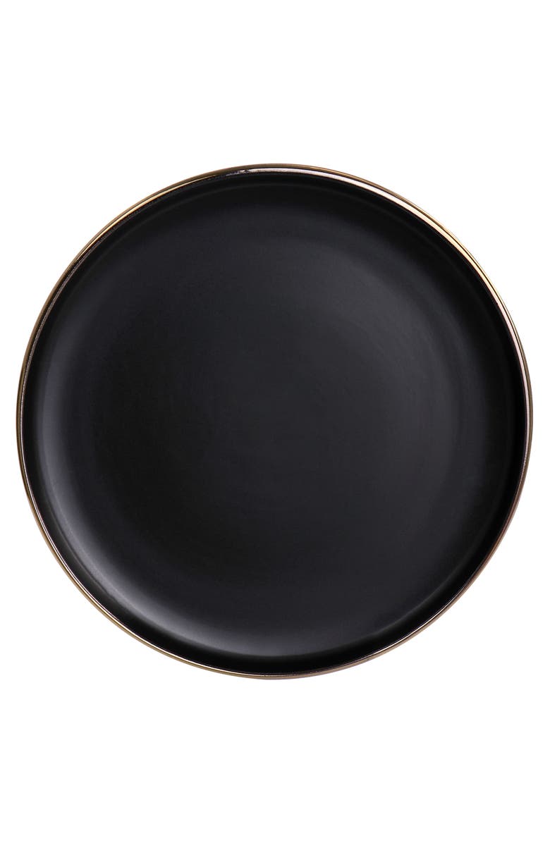 Elama Paul 6 Piece Stoneware Salad Plate Set, Alternate, color, Black