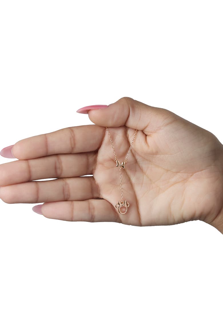 Minnie Mouse Necklace - 18-Inch Minnie Mouse Y, Alternate, color, Pink Gold