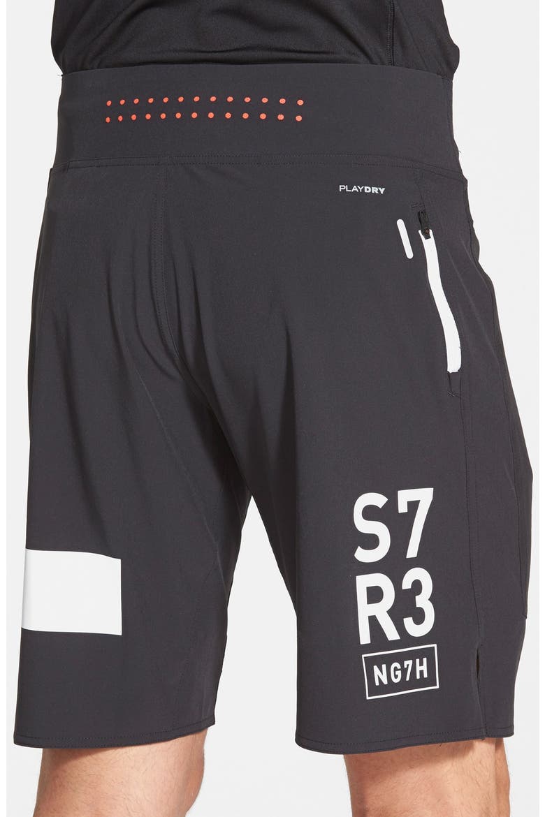 'ONE Series - Force Elite' Hybrid Training Shorts, Alternate, color, BLACK/ BLACK