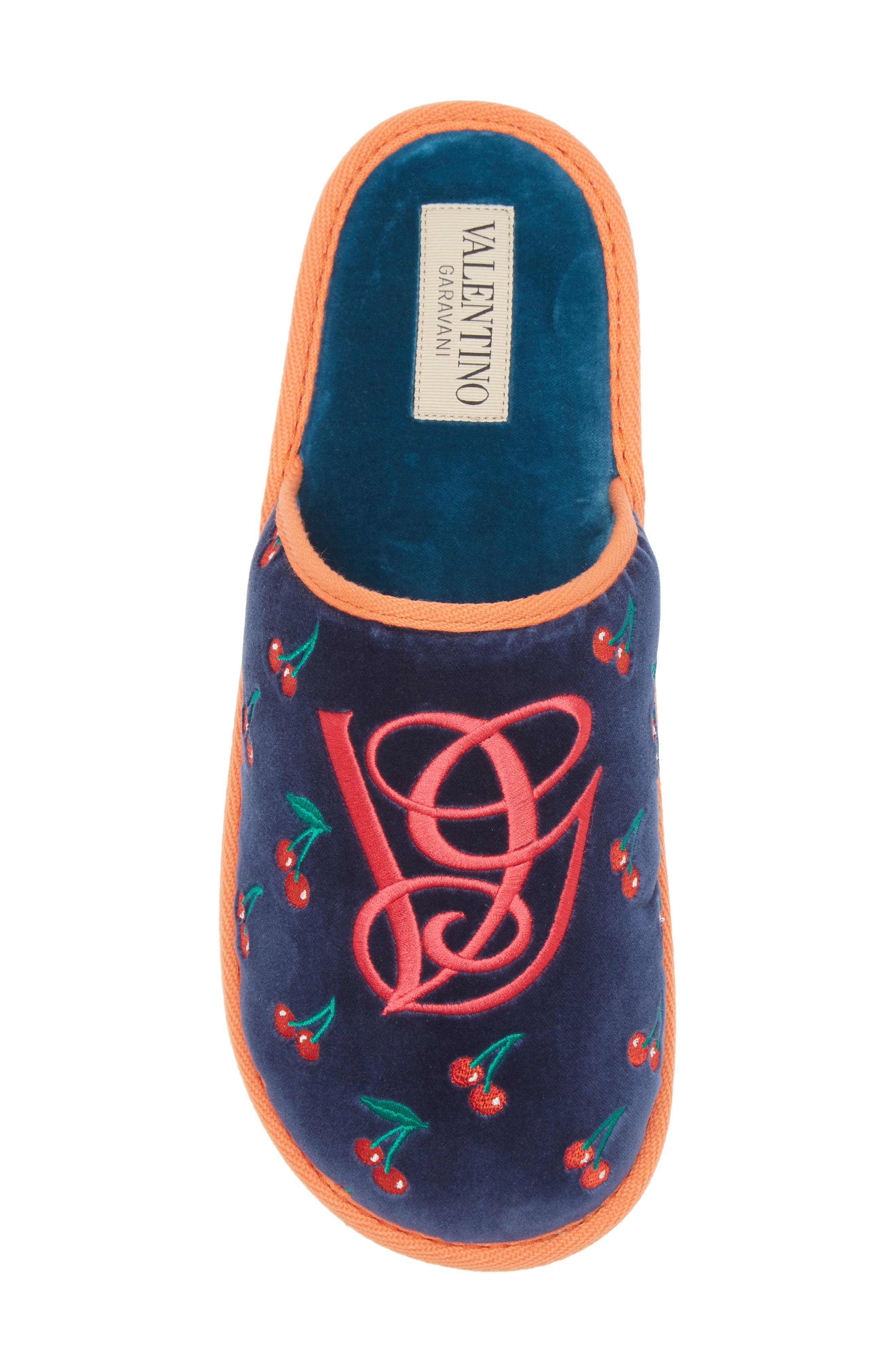 Valentino Garavani Monogram Scuff Slipper, Alternate, color, Indigo Multi