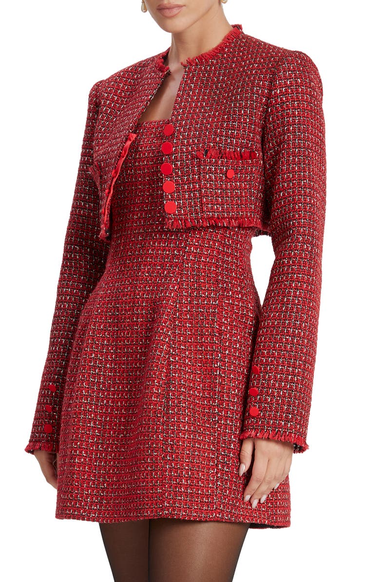 Bardot Karoline Bouclé Tweed Crop Jacket, Alternate, color, 