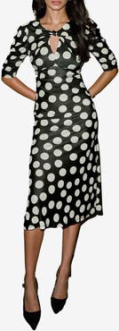 Lipsy Spot Keyhole Midi Dress