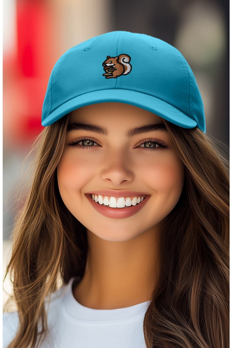 Squirrel Embroidered Outdoor Cap, Alternate, color, Teal