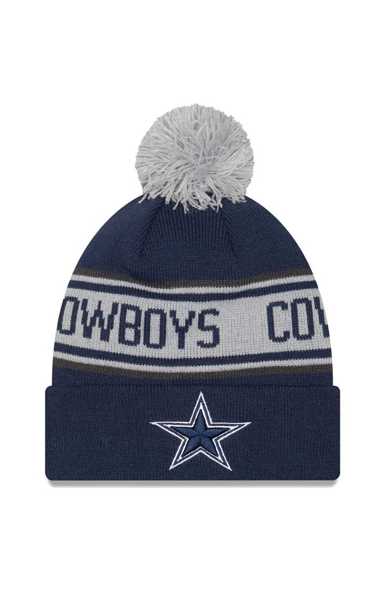New Era Men's New Era Navy Dallas Cowboys Repeat Cuffed Knit Hat with Pom, Main, color,