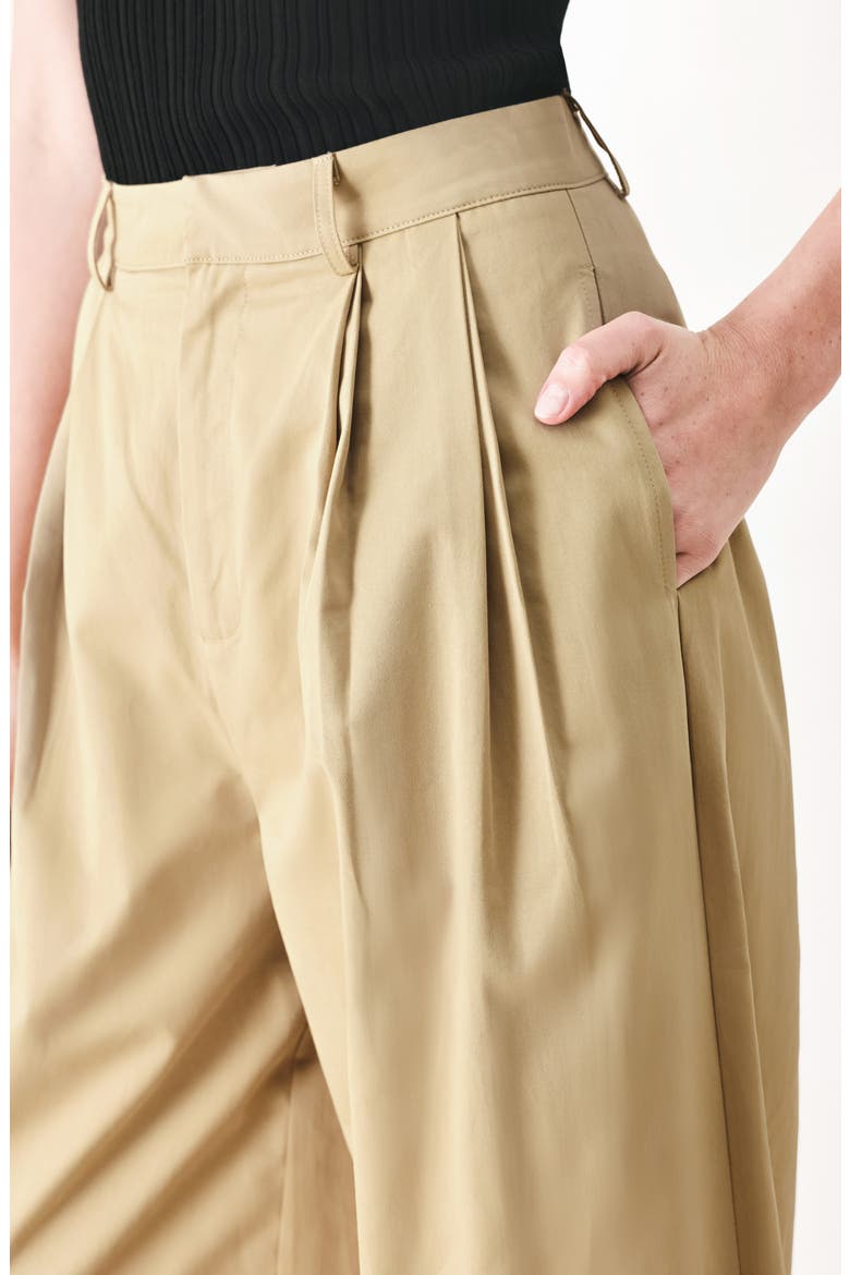 Pleated High Waist Wide Leg Pants, Alternate, color, TAUPE