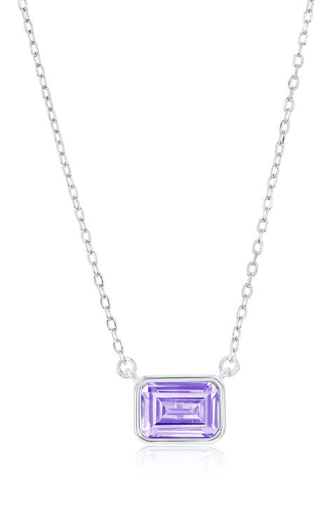 Birthstone Cubic Zirconia Pendant Necklace