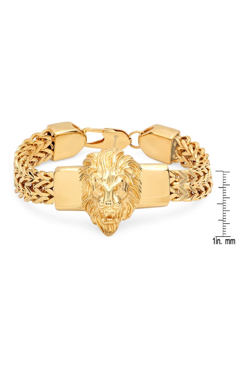 Lion Head Motif Chain Bracelet, Alternate, color, GOLD