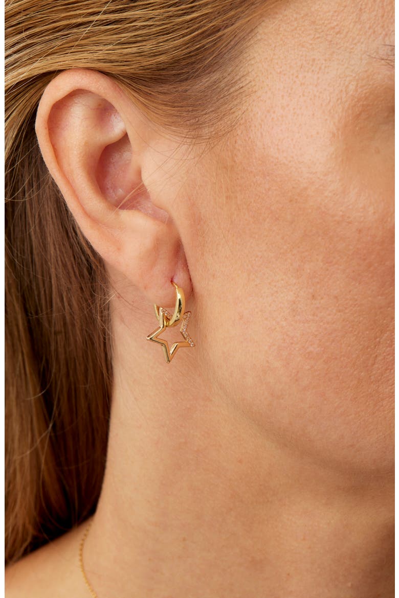 4-Piece Set Cubic Zirconia Drop Hoop Earrings, Alternate, color, YELLOW