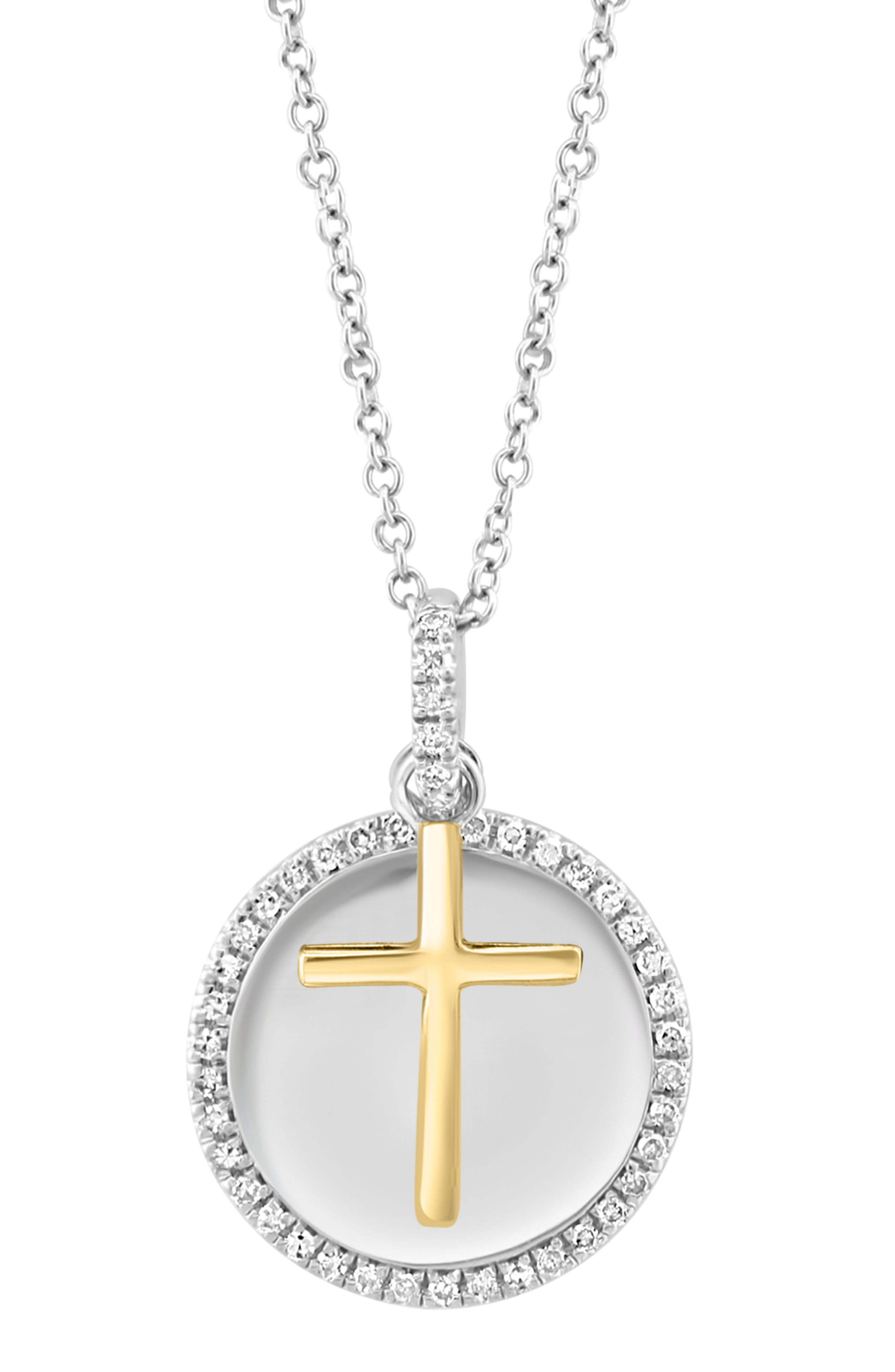 EFFY Sterling Silver Diamond Cross Pendant Necklace (Women) | Nordstromrack