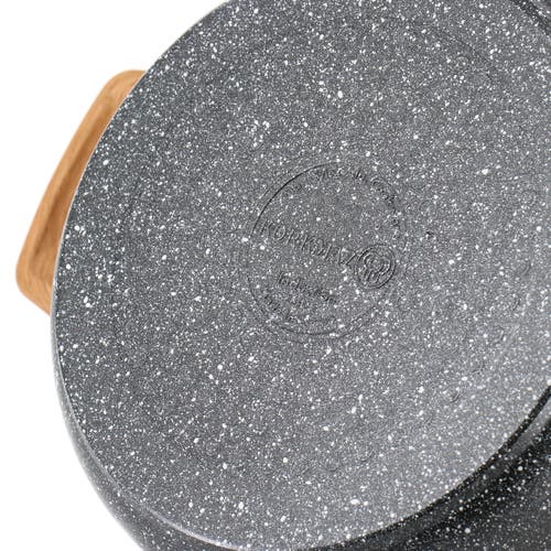 Korkmaz Montana 2 Piece 3 Liter Aluminum Nonstick Casserole Dish With Lid And Faux Wood Handles In Black