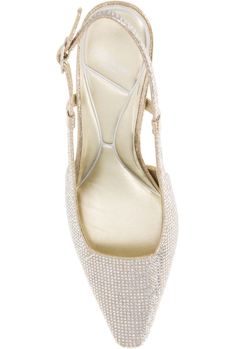 Kenneth Cole Martha Crystals Slingback Kitten Heel Pump, Alternate, color, Gold Fabric