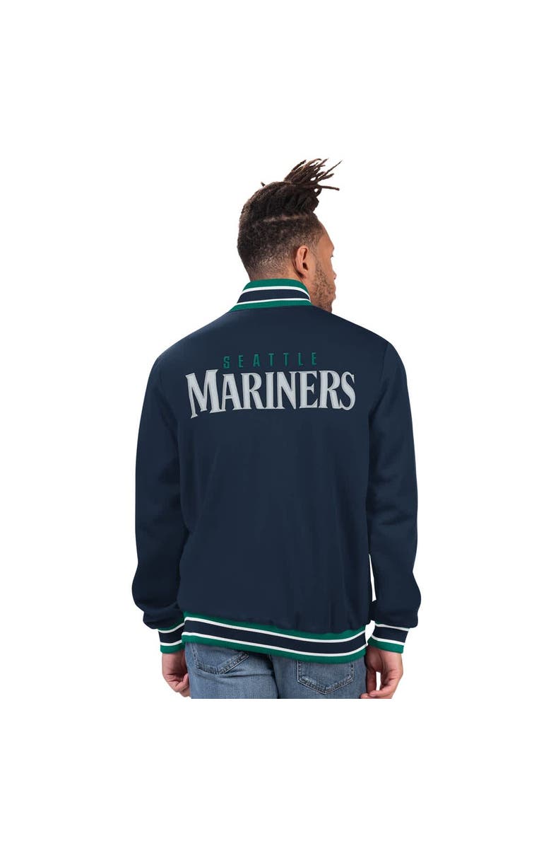 STARTER Men's Starter Navy Seattle Mariners Varsity Full-Snap Jacket, Alternate, color,