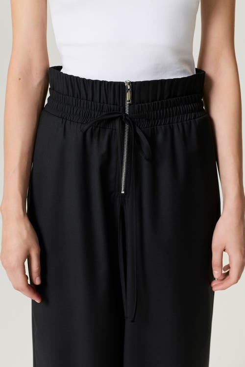 Nocturne Drawstring Waist Relaxed Pants In Black