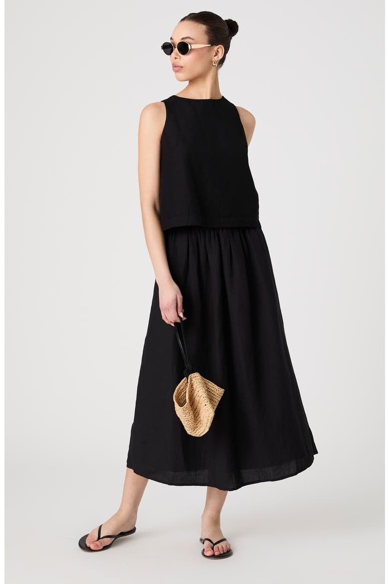 Birdie Sleeveless Trapeze Top, Alternate, color, BLACK