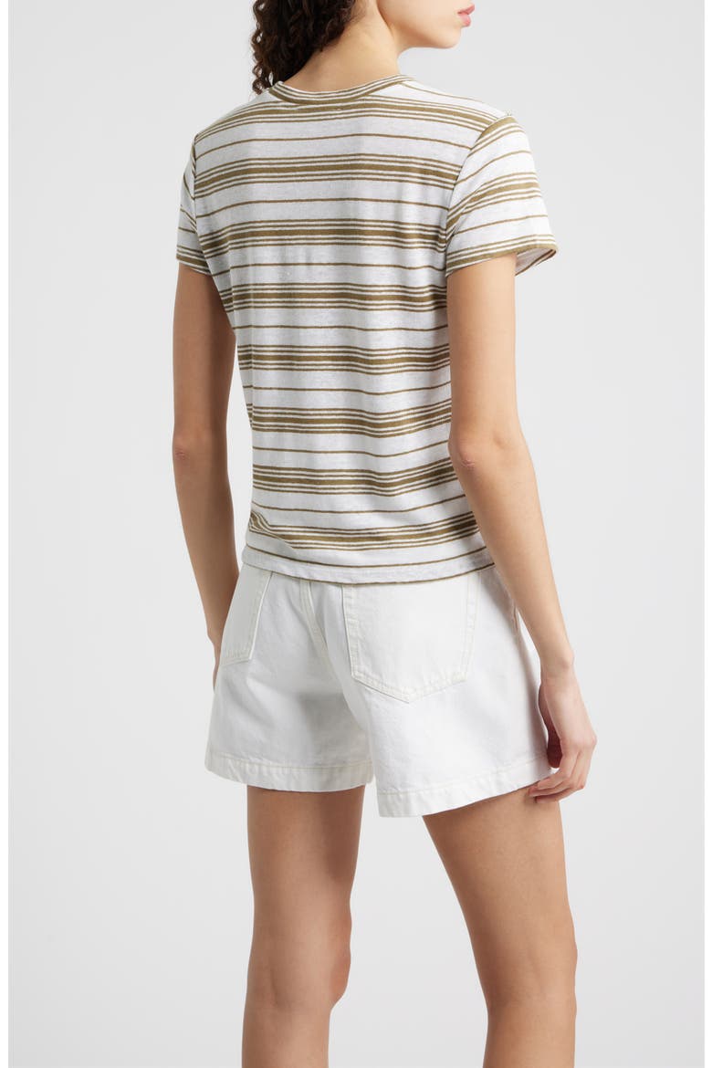 The Stripe Stretch Linen Baby T-Shirt, Alternate, color, MILITARY MULTI