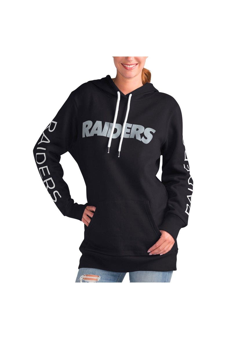 Women's G-III 4Her by Carl Banks Black Las Vegas Raiders Extra Inning Pullover Hoodie, Main, color, Black