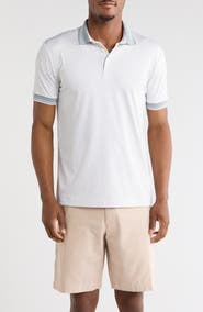 DENIM AND FLOWER Tipped Geometric Knit Polo