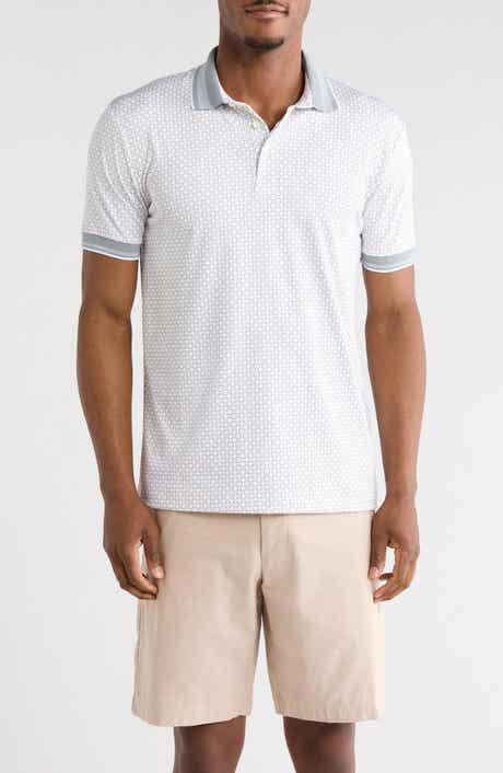 DENIM AND FLOWER Tipped Geometric Knit Polo