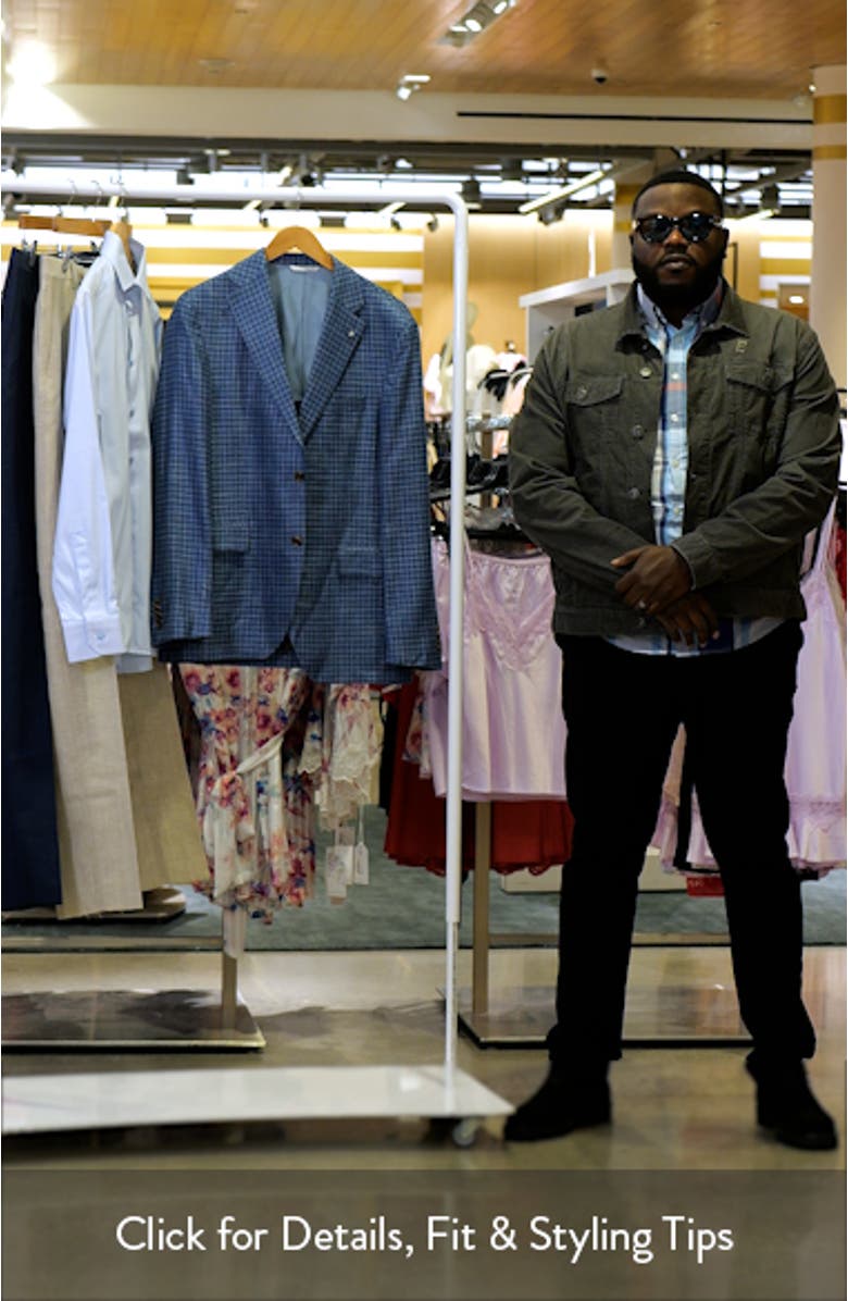 Midland Contemporary Fit Slub Blue Check Sport Coat, sales video thumbnail