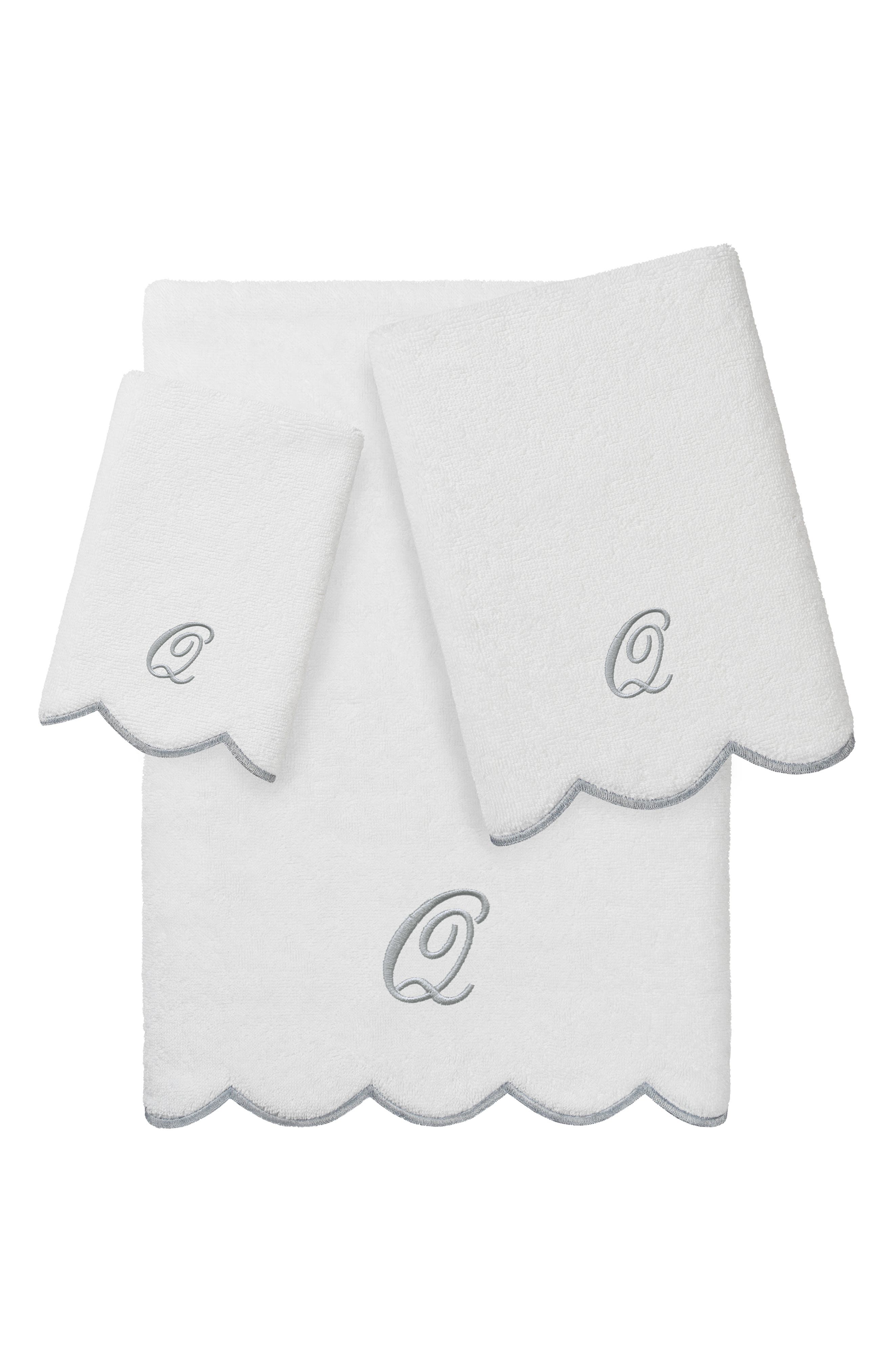 Scallop Personalized Monogram 3-Piece Towel Set